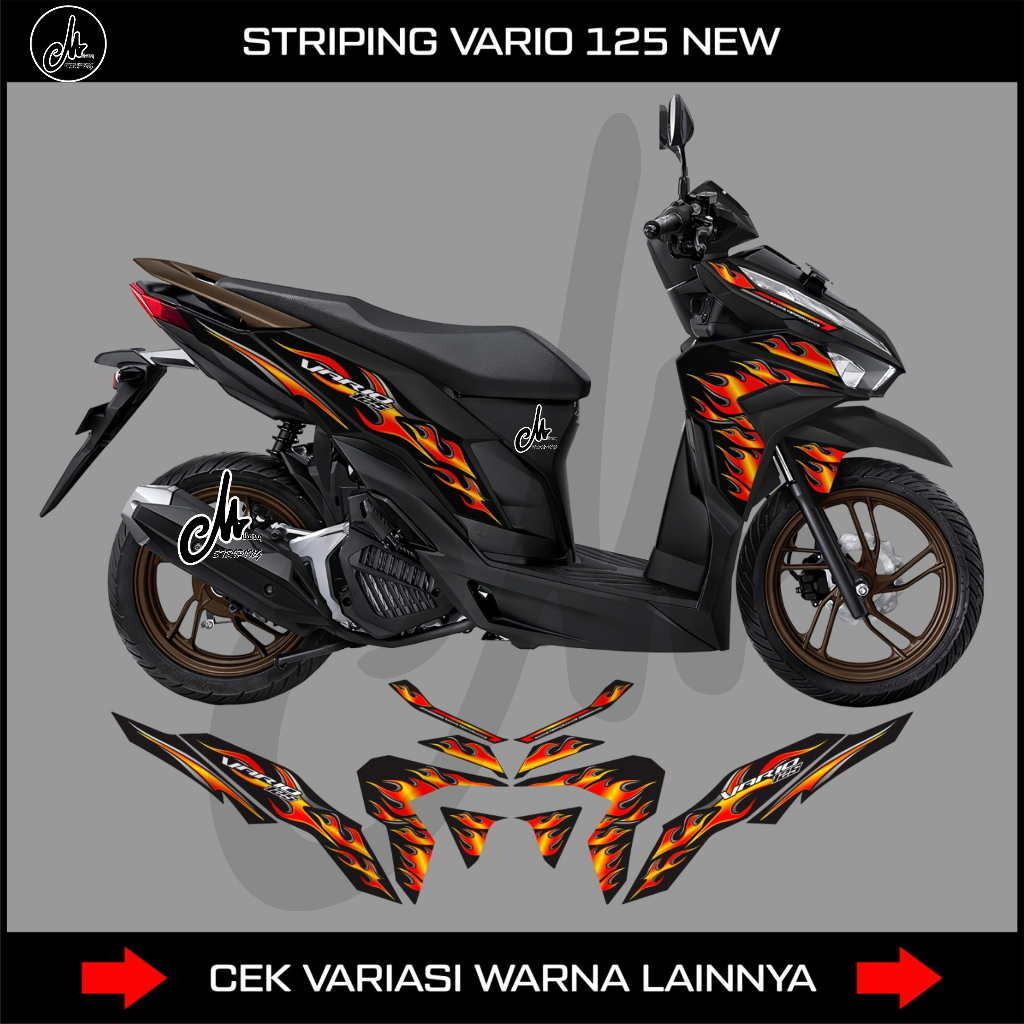 Jual Stiker Striping Honda 125 Baru 2022 2024 Motip Api Sticker