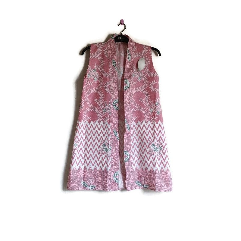 Jual ONE SET ROMPI BATIK OUTER TANPA LENGAN WANITA VEST BATIK BLAZER ...