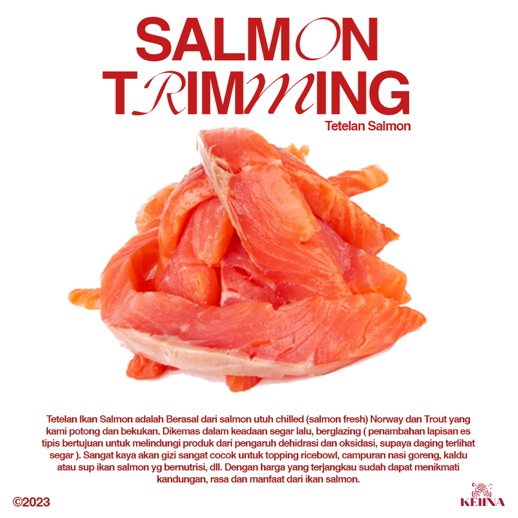 Jual Tetelan Ikan Salmon Belly Salmon Trimming Premium Fresh Frozen