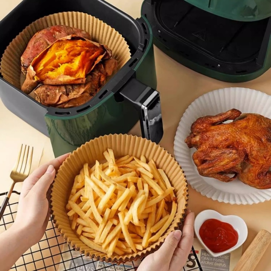 Jual aiGooTan - (ISI 50) KERTAS AIR FRYER BULAT - Alas Airfryer Paper