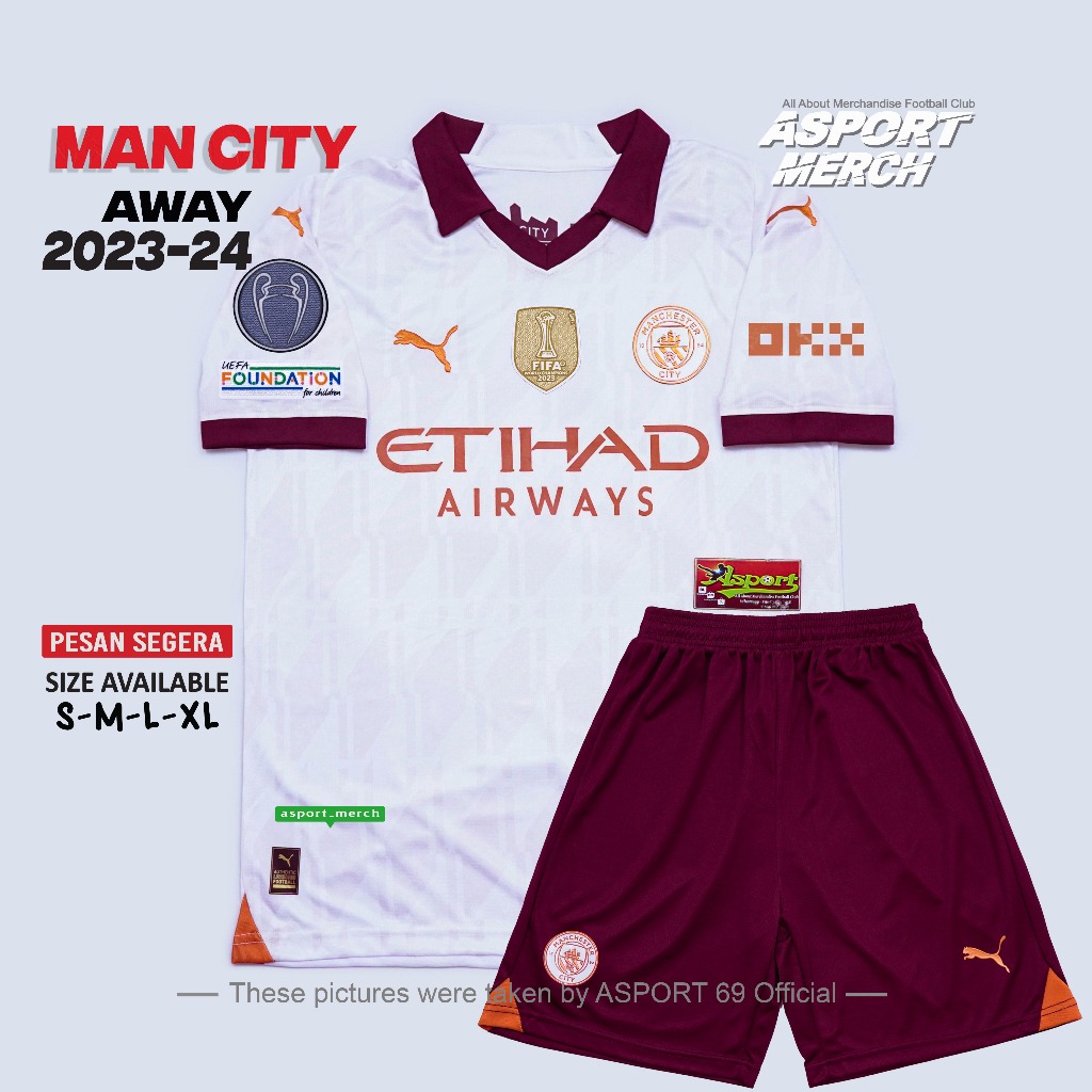 Jual JERSEY BOLA MAN CITY AWAY TERBARU 2023 2024 SOCCER JERSEY CITY
