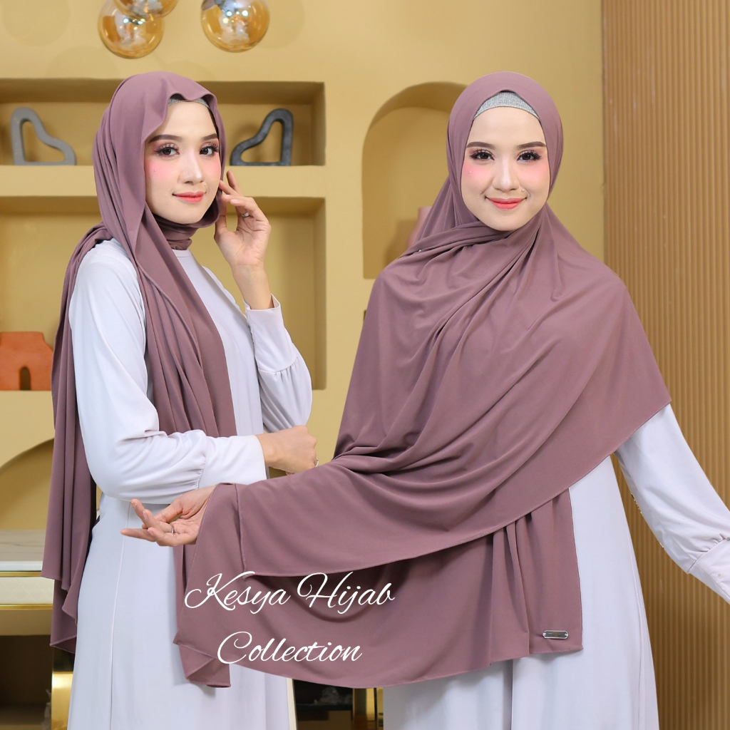 Hijab Pashmina Oval Jersey  syar'i jumbo uk 200 cm