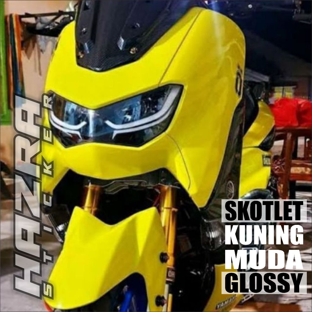 Jual Skotlet Sticker Motor kuning Muda dan Tua Glossy Doff Scotlite ...