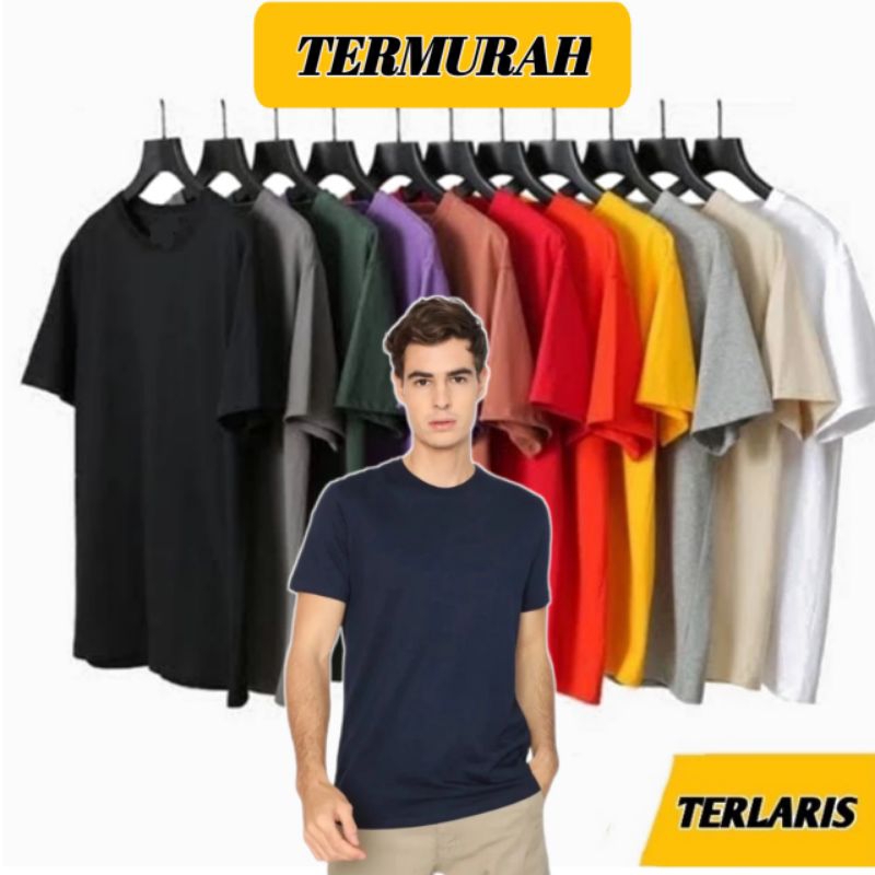 Jual TERMURAH DAN TERLARIS | KAOS POLOS PRIA PE 24S SOFT LEMBUT | KAOS