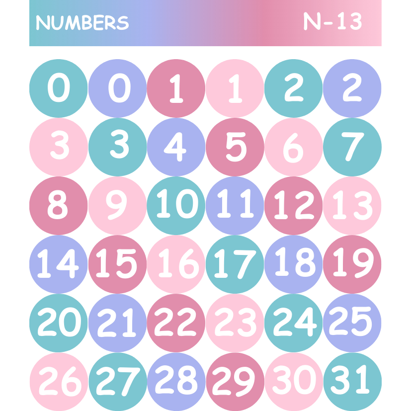 Jual Sticker NUMBERS Warna Aesthetic Bujo Deco Journal Scrapbook Diary ...