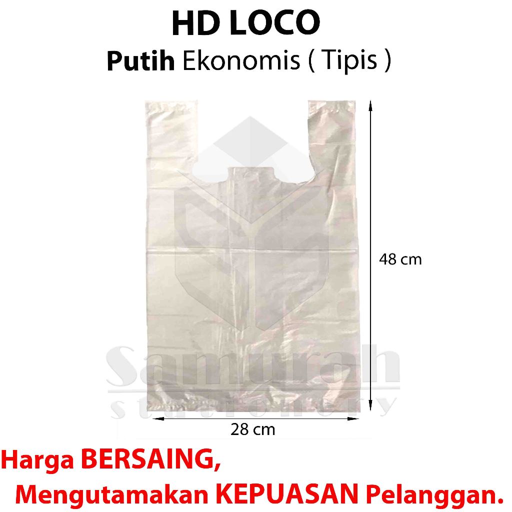 Jual Plastik HD Loco Ekonomis 28 x 48 Putih - Merah - Bening / Natural ...