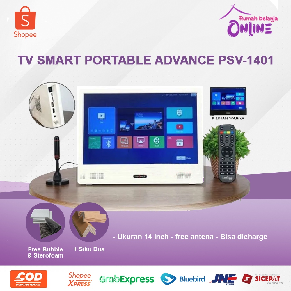 Jual TV SMART PORTABLE ADVANCE PSV1401 TV PORTABLE SMART TV MINI