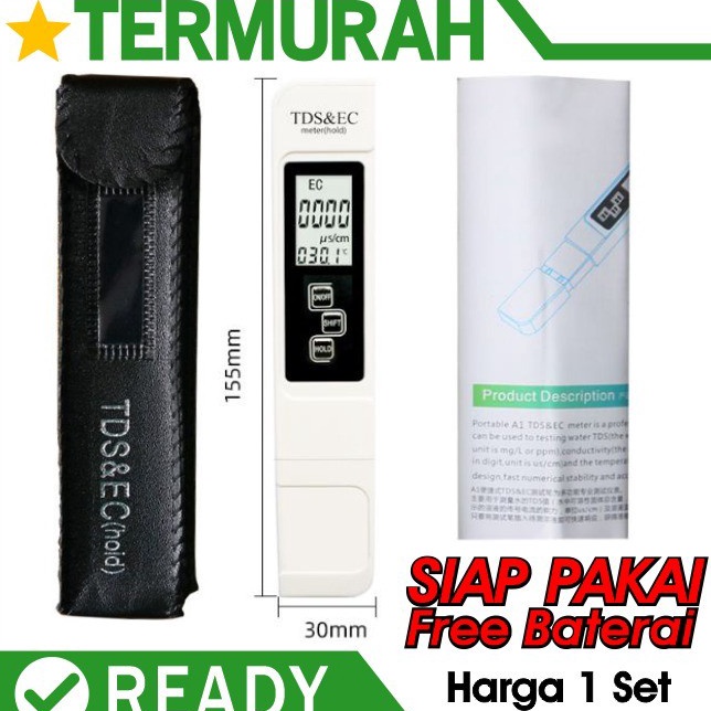 Jual Tds Ec Meter Alat Pengukur Ukur Hidroponik Kadar Garam Mineral Air Ppm V Produk Terkini