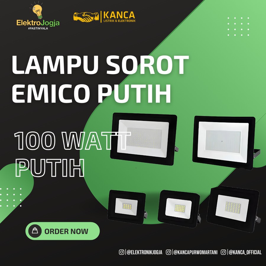 Jual Emico Lampu Sorot Led W Led Flood Light W Outdoor Putih Shopee Indonesia