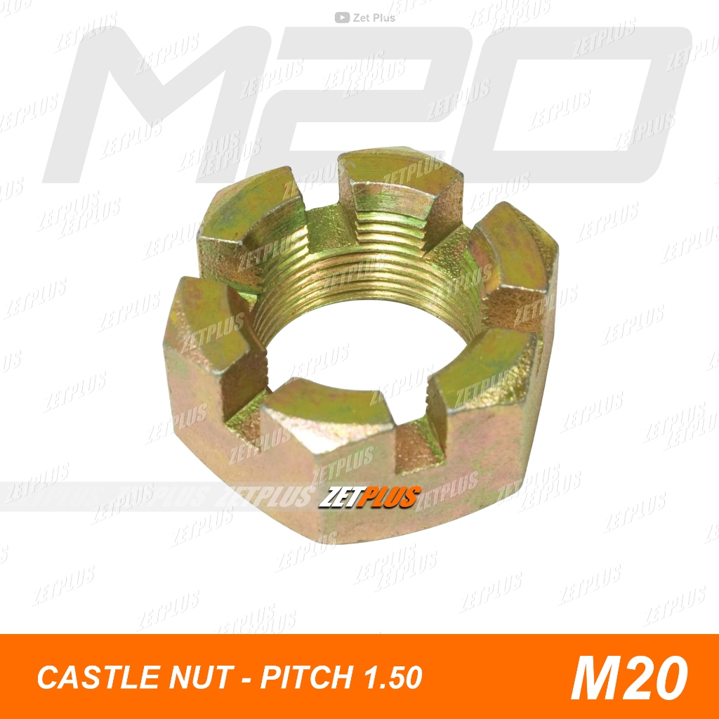Jual CASTLE NUT M20 x DRAT 1.50 (KUNCI 30) /mur kembangbentengmahkota