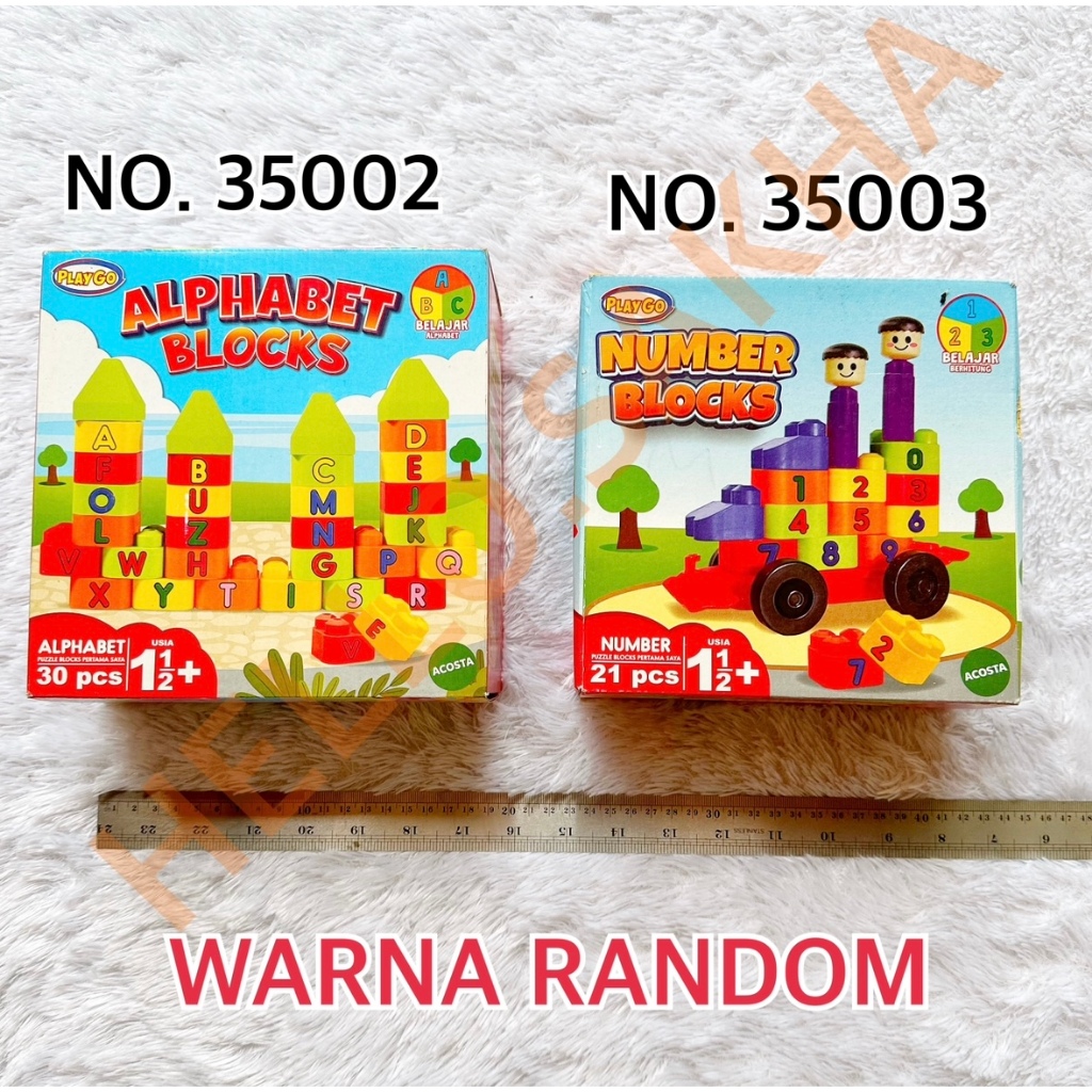 Jual MAINAN NO. 35002 & 35003 ALPHABET BLOCKS NUMBER PLAYGO ACOSTA ...