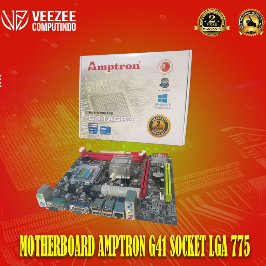Jual Motherboard mainboard mobo amptron G41 socket LGA 775 intel baru ...