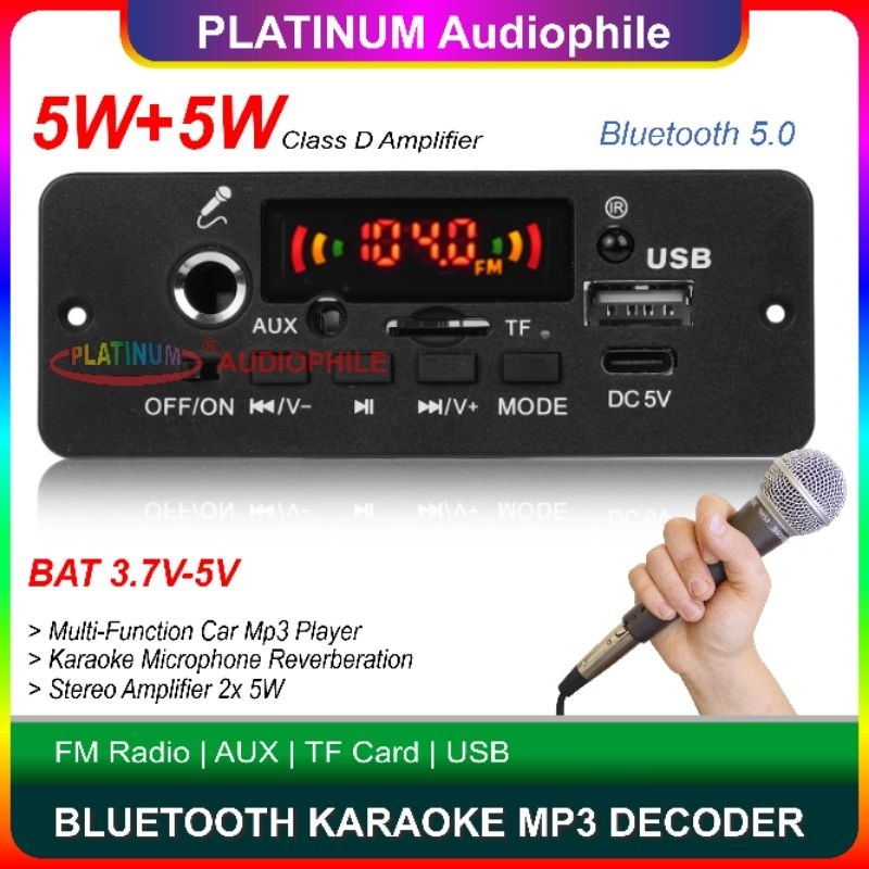 Jual Modul Mp3 Bluetooth Amplifier Class D 2X 5W Digital Karaoke ...