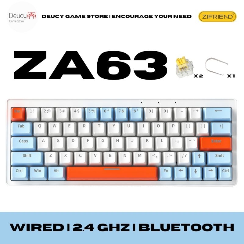 Jual [TERMURAH] ZIFRIEND ZA63 PRO Wireless Triple Connection Mechanical