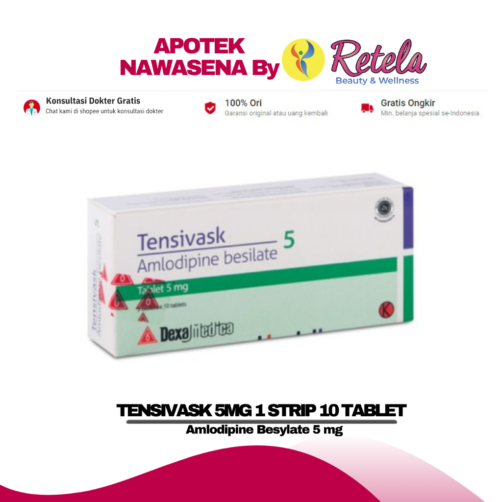 Jual Tensivask Mg Strip Tablet Amlodipine Besylate Mg Shopee Indonesia