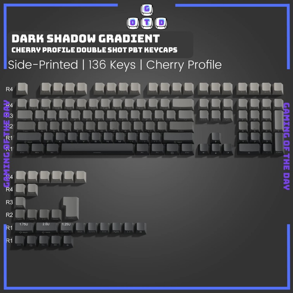 Jual Gradient Keycaps with Side Letter Side Print by GOTD Mechanical ...