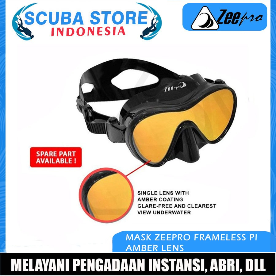 Jual Mask Diving Zeepro Frameless PI Amberlens Amber Lens Snorkeling ...