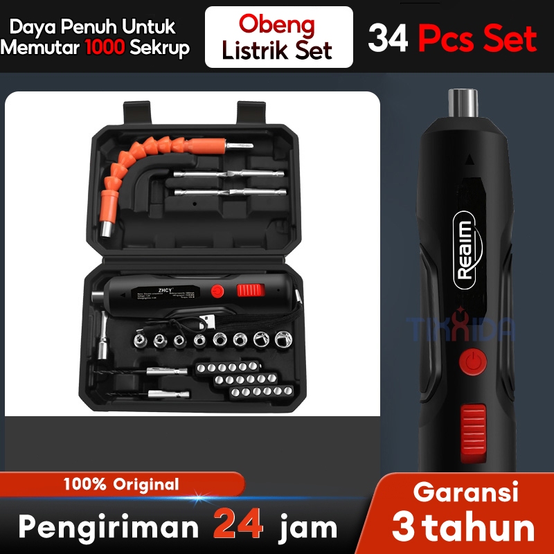 Jual Reaim Cordless Screwdriver V Baterai Impact Cordless Drill