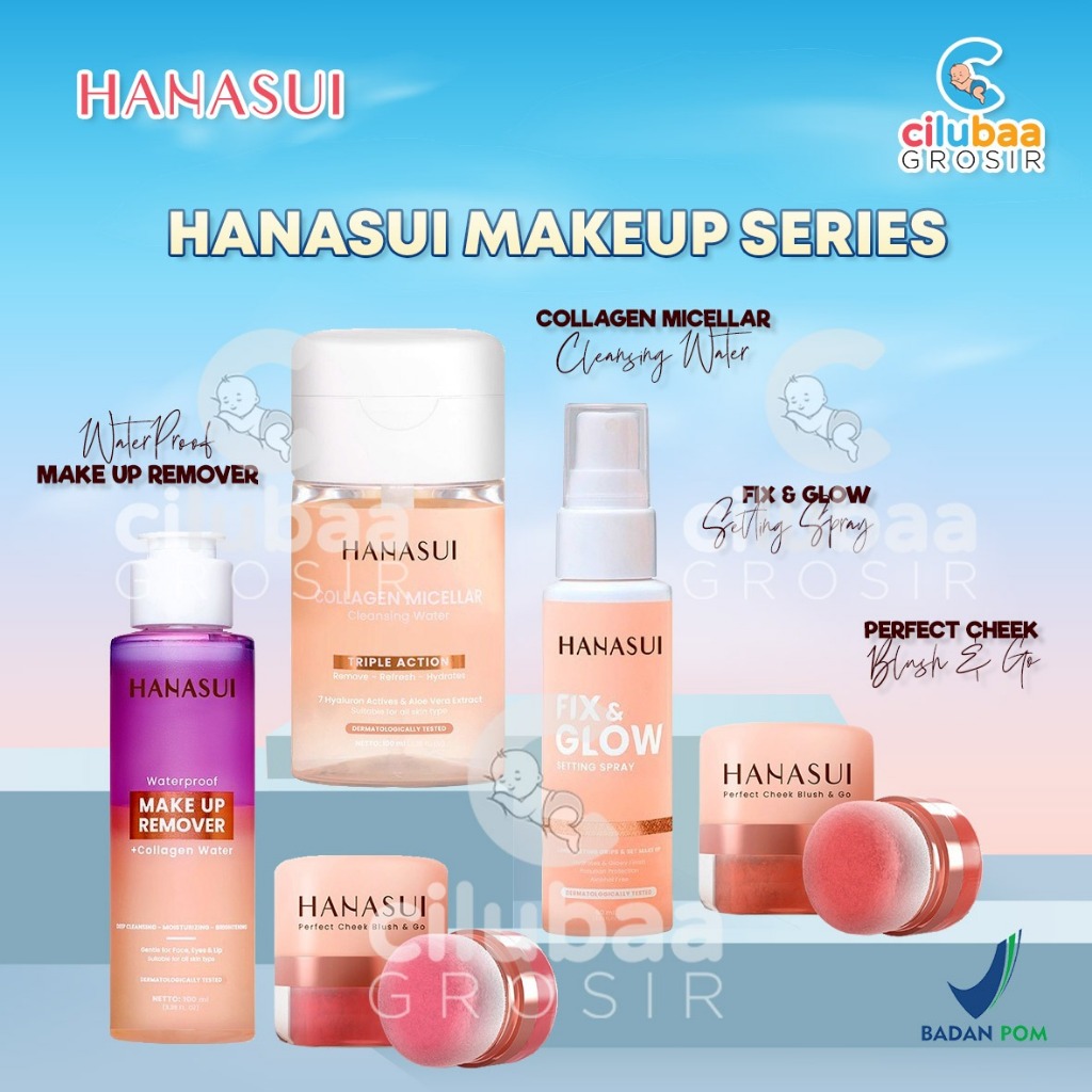 Jual Hanasui Makeup SERIES Perfect Cheek Blush & Go Fix & Glow Setting Spray 60ML