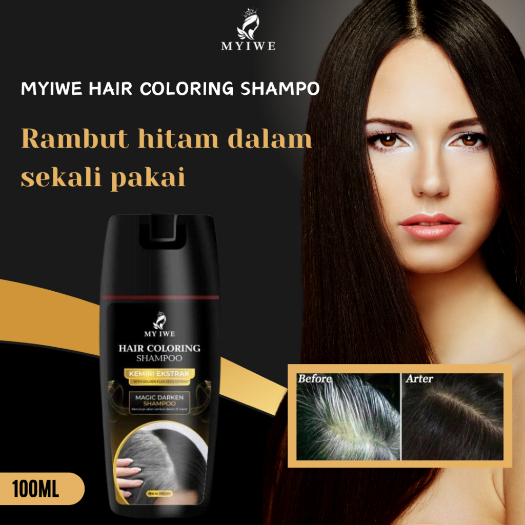 Jual Shampo Penghitam Rambut Uban By My Iwe Shampo Orginal BPOM 100ml
