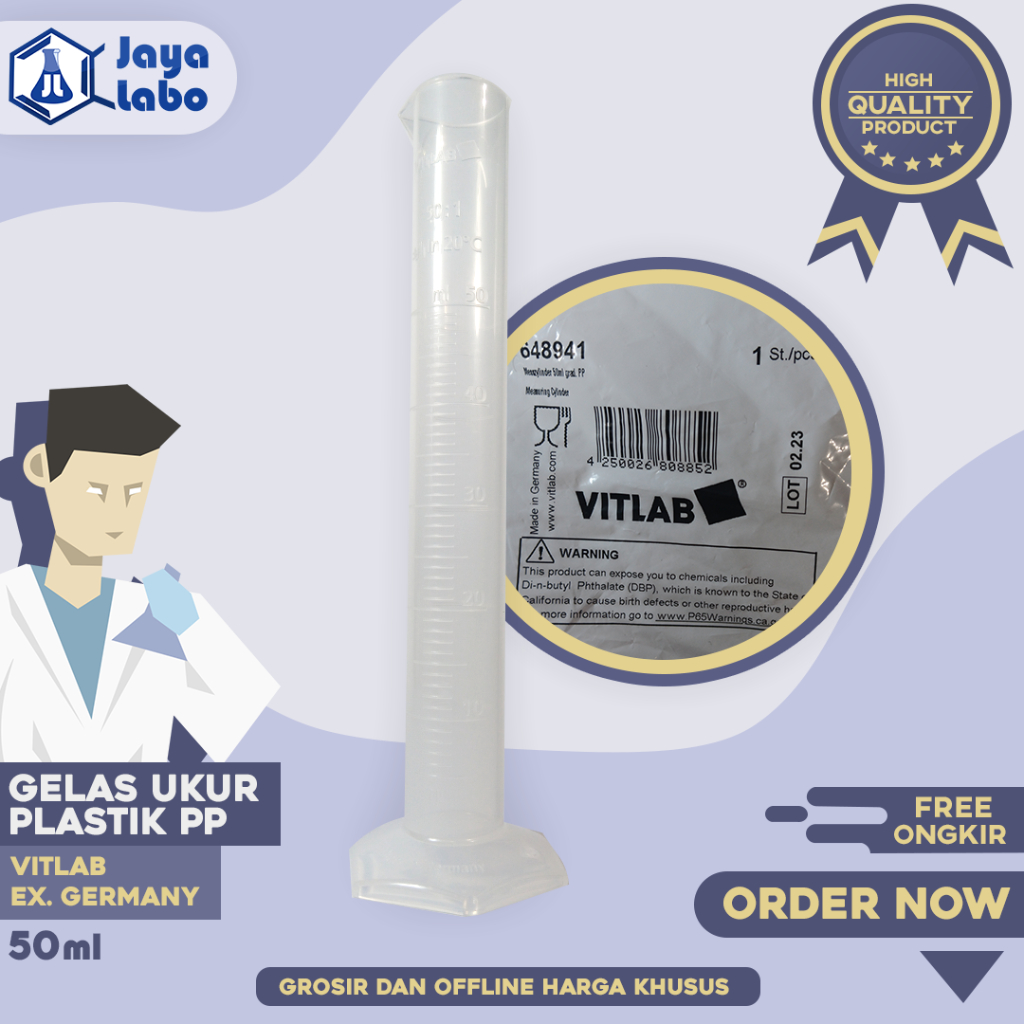 Jual Gelas Ukur Plastik Vitlab Pp Vol 50 Ml Measuring Cylinder Gelas Takar Alat Laboratorium 0890