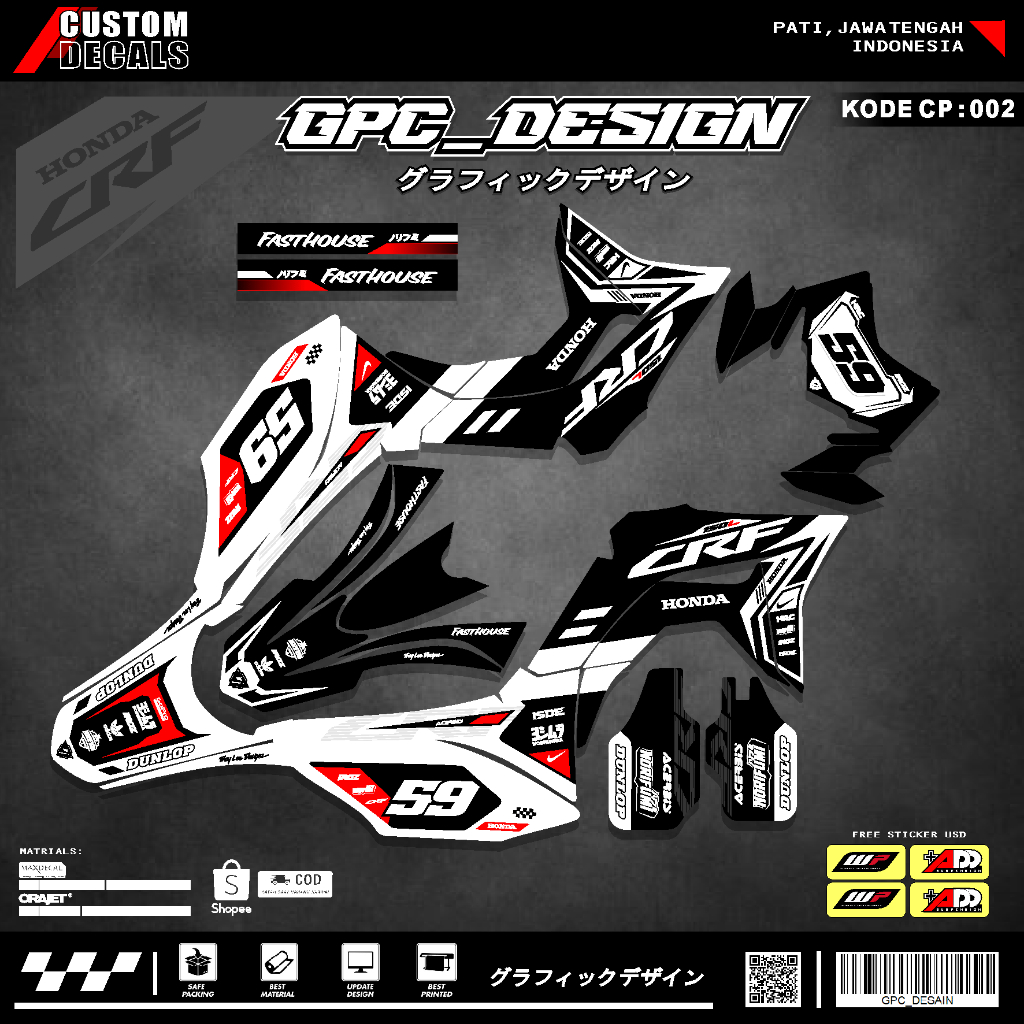Jual Sticker Decal Crf 150 L Full Body Decal Crf Custom Super Glossy ...