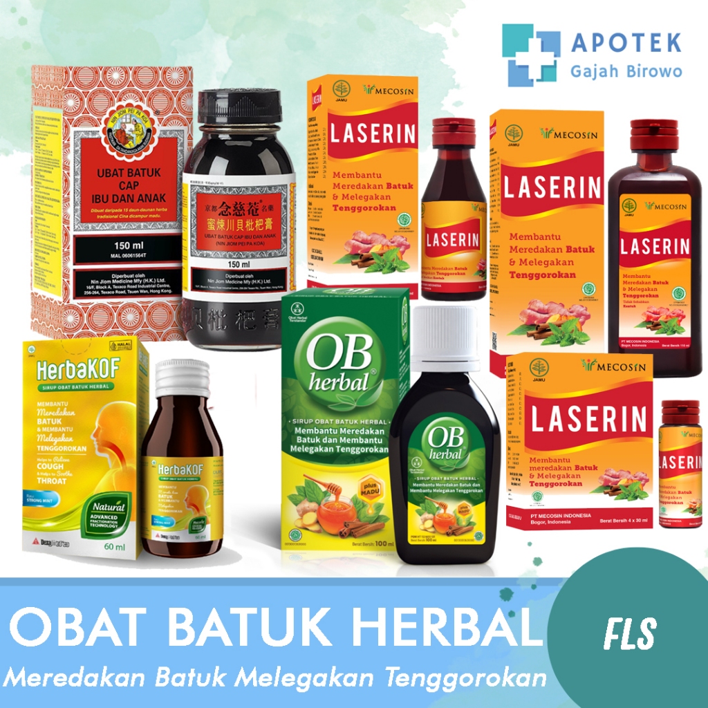 Jual Sirup Obat Batuk Herbal - Herbakof / Laserin / OB Herbal / Obat