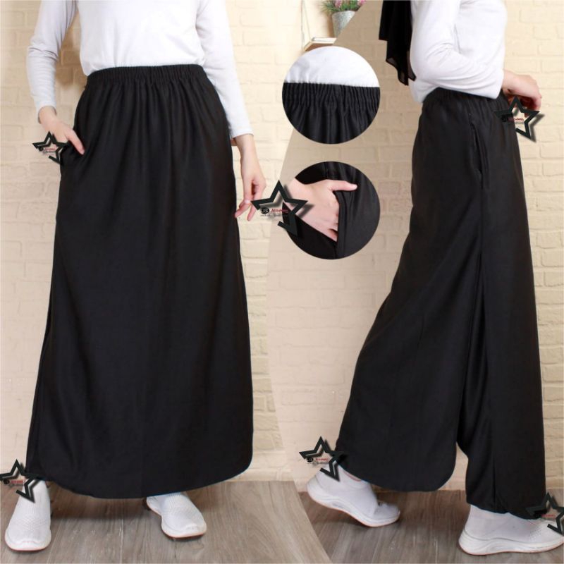 Jual Celana Rok Olahraga Kulot Muslimah syar'i bahan lotto superr ...