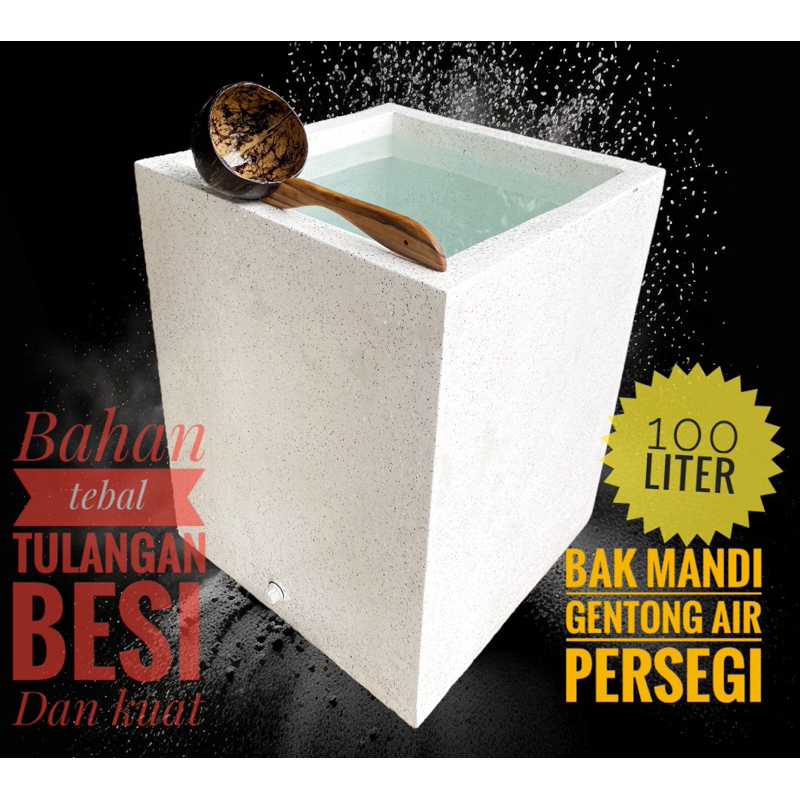 BAK MANDI / GENTONG AIR PERSEGI EMPAT ONGKIR OTOMATIS anti ribet tinggal cekout., ukuran 50x50x65cm
