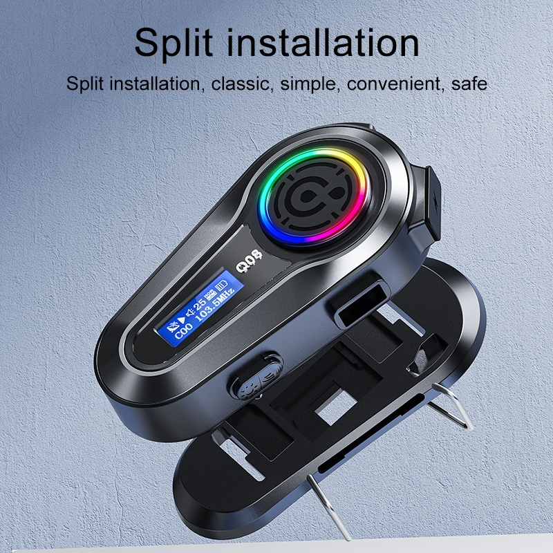 Jual Q08 BLUETOOTH HEADSET FOR HELMET RGB LIGHT BUKAN INTERCOM 2 MIC ...