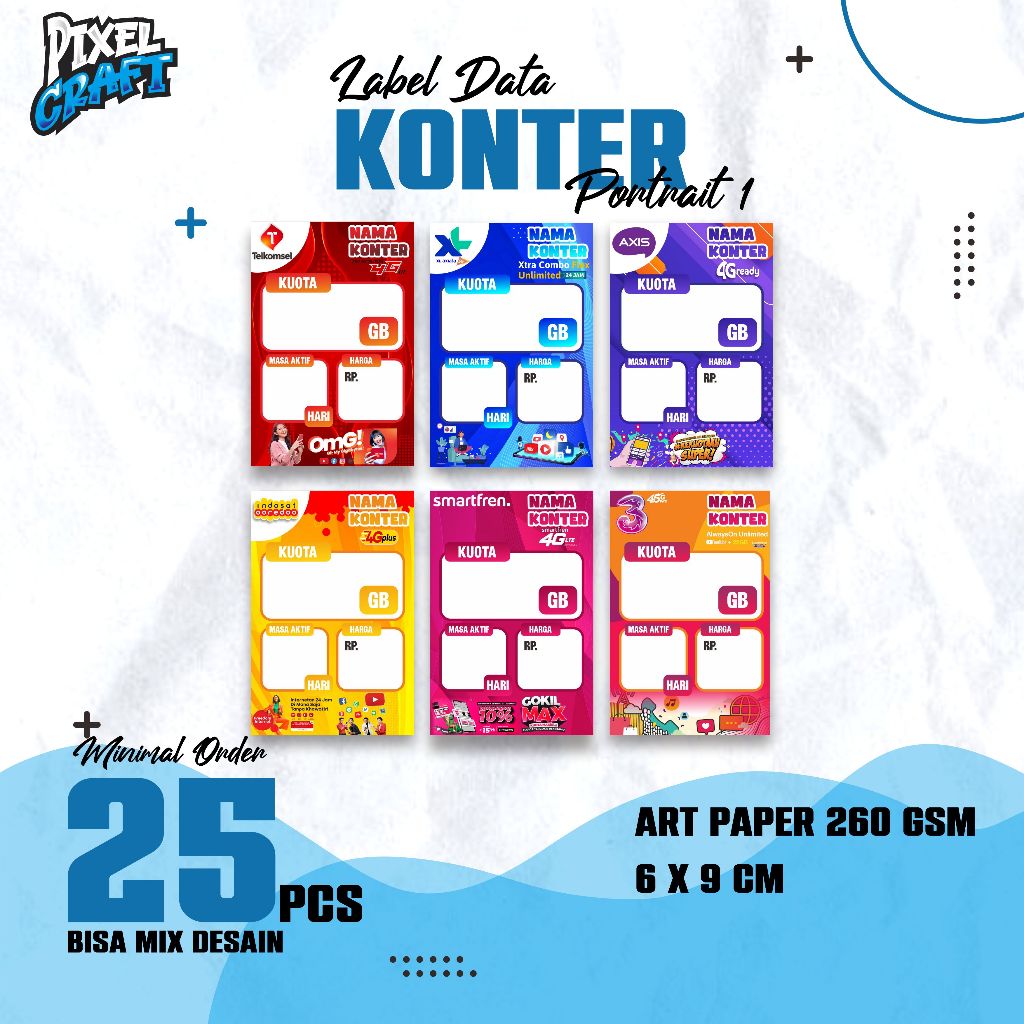 Jual Label Data Konter/Display Label Data/Display Pajangan Konter ...