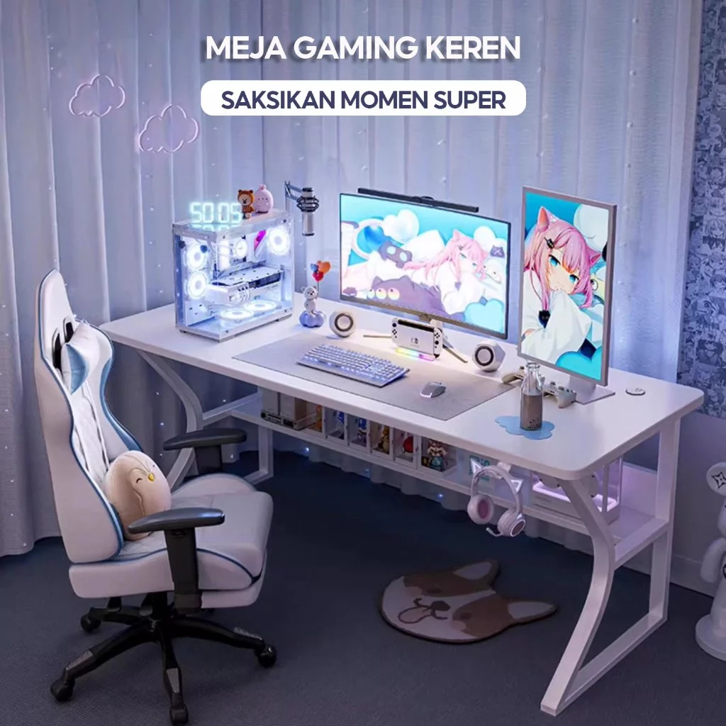 KUCADI Meja Komputer Meja Gaming Minimalis Modern Meja Laptop Meja Belajar Meja kantor [ Garansi lima tahun ]