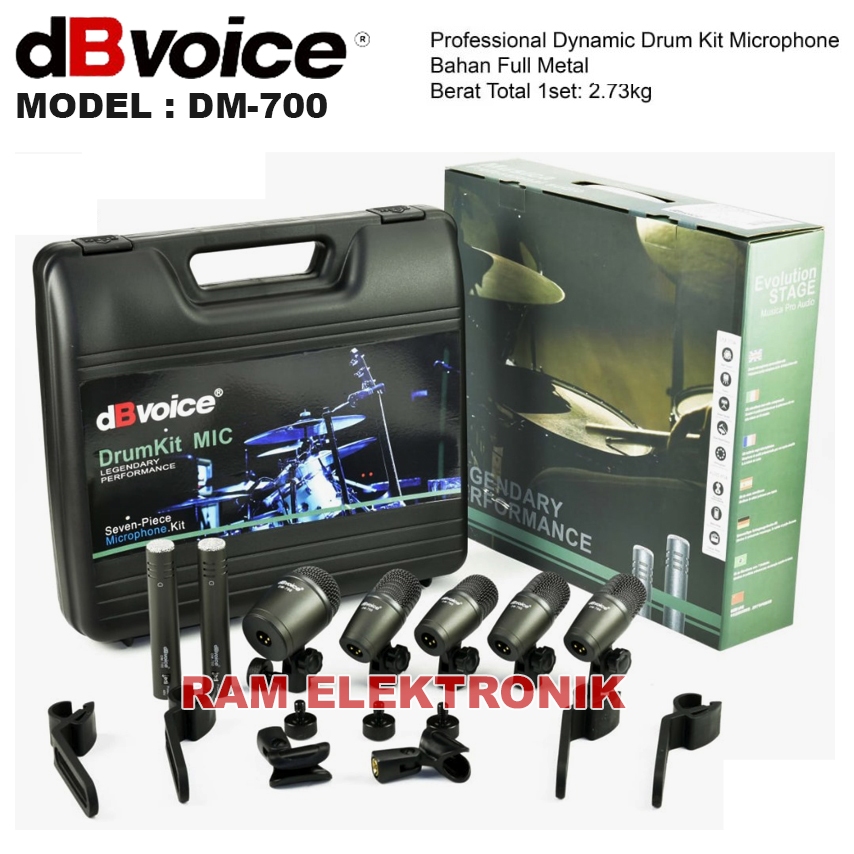 Jual Mic Drum Kit DB VOICE DM700 / DM 700 Dynamic Microphone Original ...
