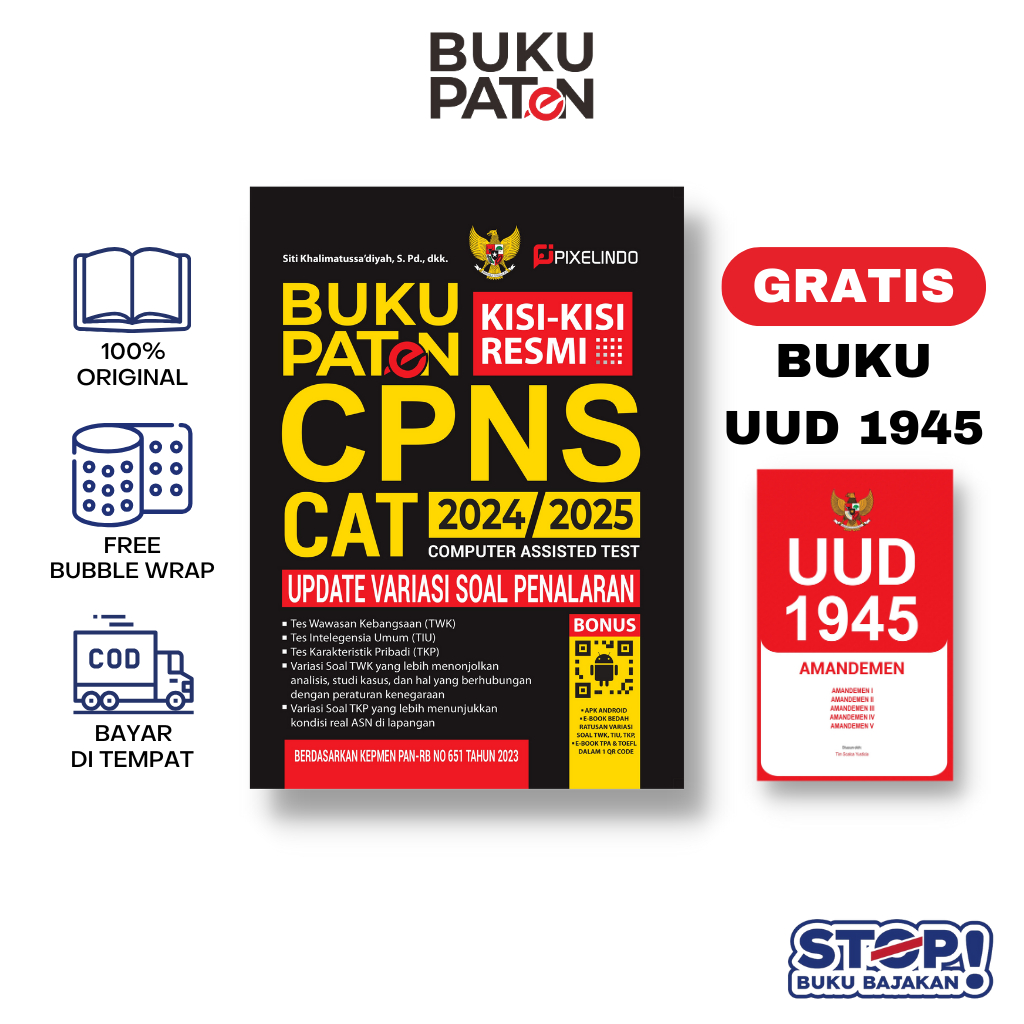 Jual BUKU CPNS 2024 PATEN KISI KISI RESMI CPNS CAT 2024 / 2025