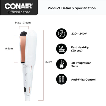 Conair Catokan Pelurus Rambut Double Ceramic 3 8cm