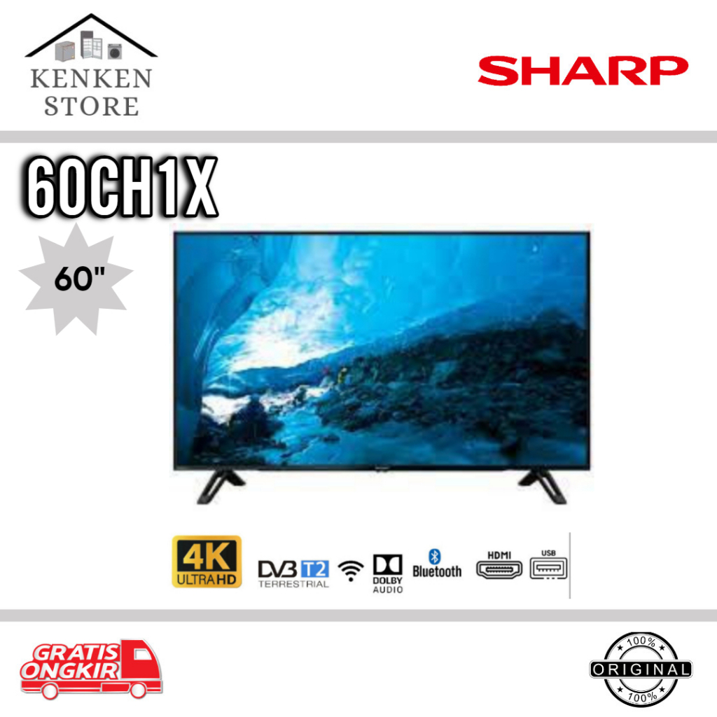 Jual TV LED SHARP UHD 4K 60CH1K 60INCH | Shopee Indonesia