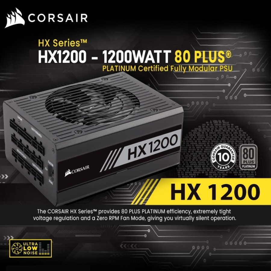 Jual Power Supply Corsair HX Series HX1200 — 1200W 80+ Platinum Fully ...