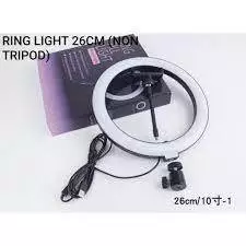 LAMPU RINGLIGHT 26 Cm Ring Fill Light RingSelfie 26cm Make Up Vlog Lengkap Holder HP BallHead
