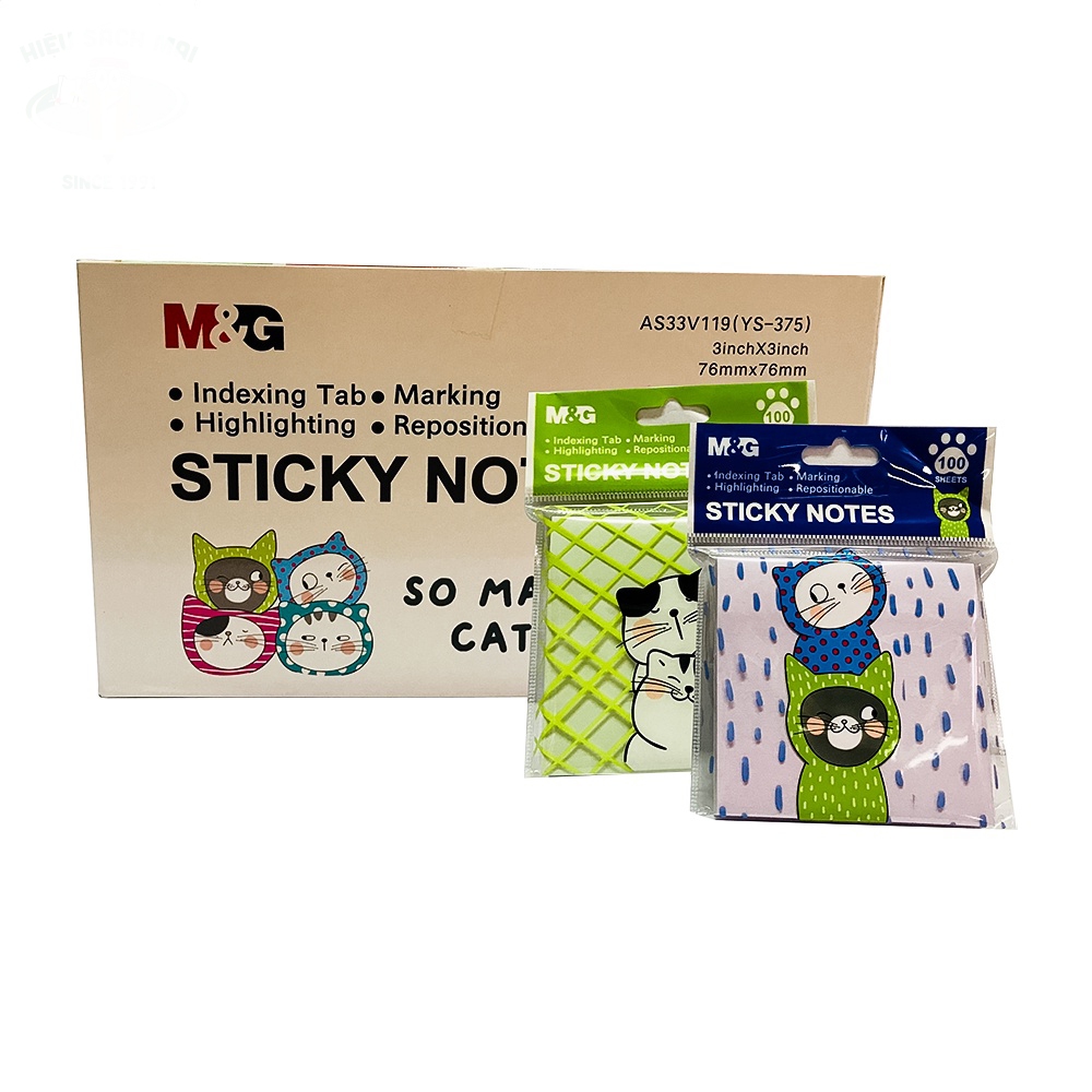 Jual Kertas Memo M&G 3x3 So Many Cats Color Sticky Notes 100 Sheets YS ...