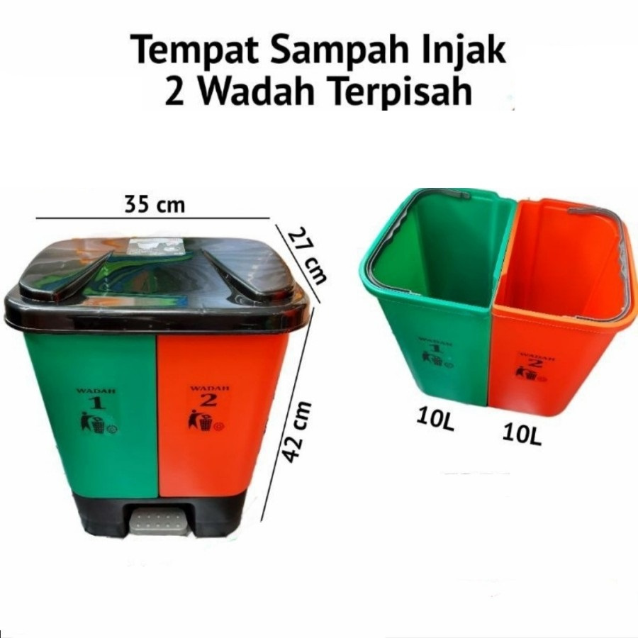 Jual Tempat Sampah Pilah L Dust Bin Split Injak Pedal L Shopee