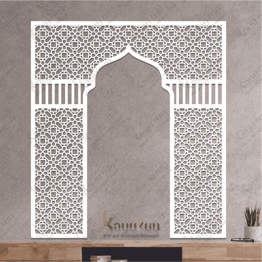 Jual Kreasikayukuu Hiasan Dinding "Mihrab Mushola Square" Ornamen