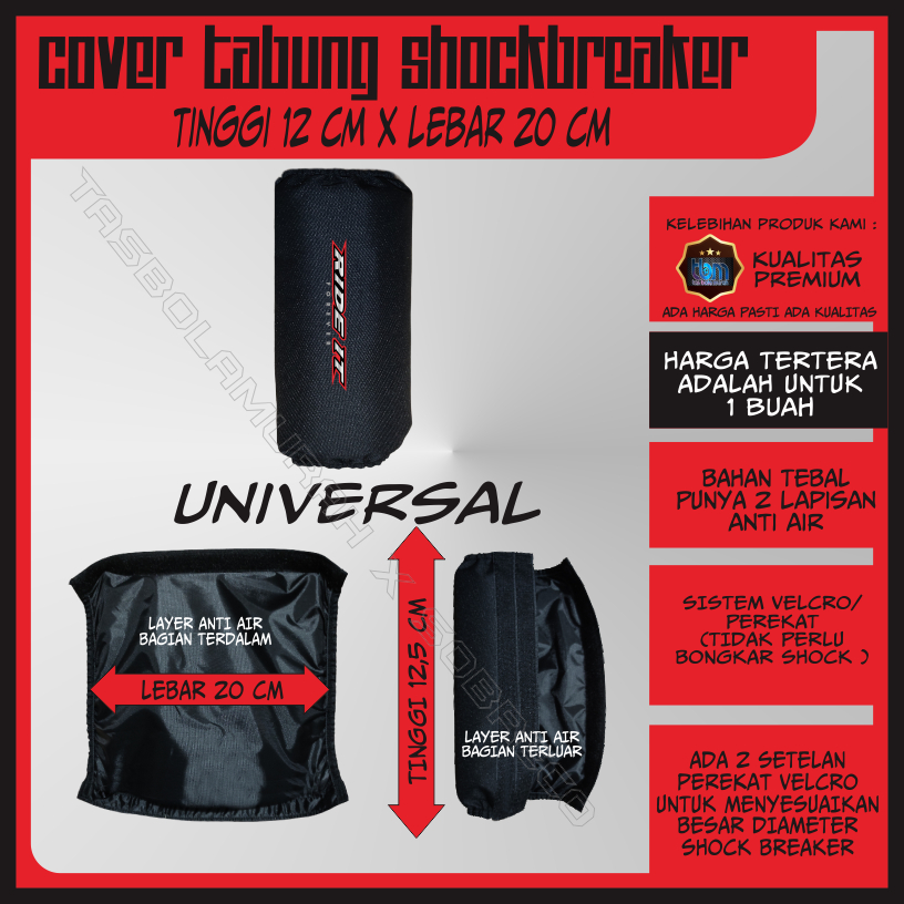 Jual Cover Sarung Tabung Shockbreaker Motor Hitam Polos Variasi