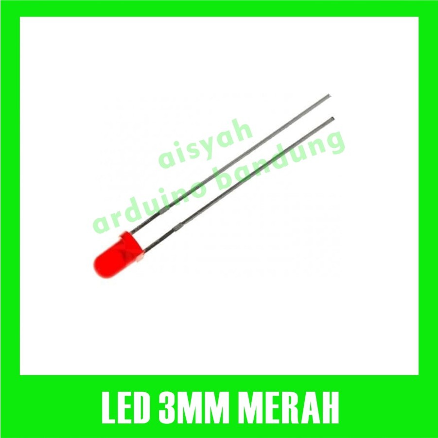 Jual LED 3MM F3 SUPER BRIGHT RED MERAH DIFFUSED | Shopee Indonesia