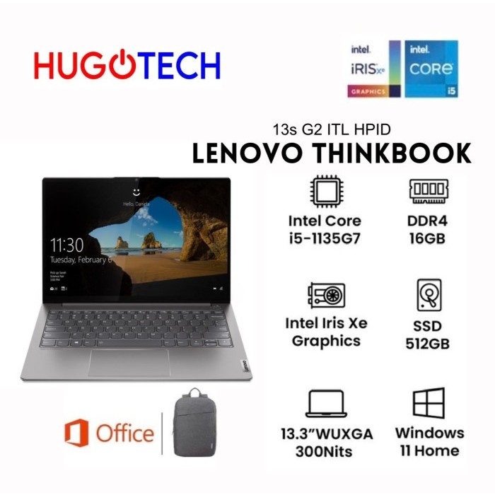 Jual Lenovo ThinkBook 13s G2 ITL HPID I5 1135G7 16GB 512GB SSD WUXGA OHS Shopee Indonesia