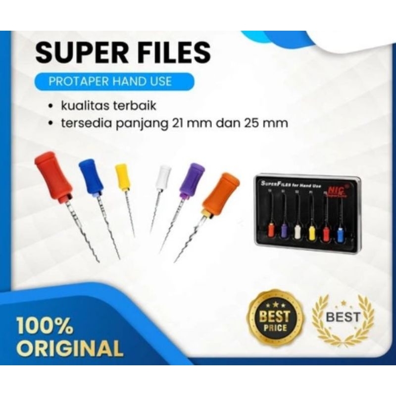 Jual Dental Super Files Handuse Files Endodontic Niti Files NIC 21 mm ...