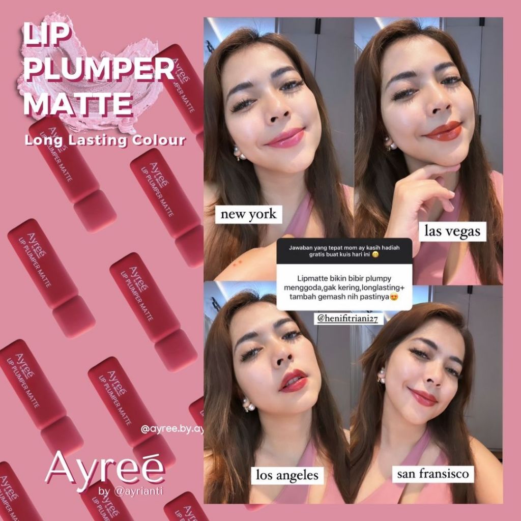 Jual Ayree Lip Plumper Matte - Long Lasting Lip Matte | Shopee Indonesia