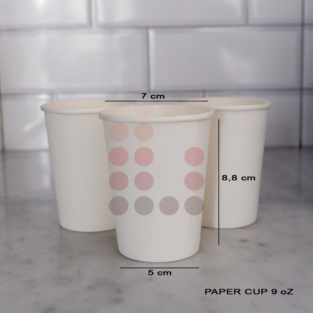 Jual PAPER CUP 9 oZ / GELAS PAPER ISI 50 PCS ( TANPA TUTUP ) | Shopee ...