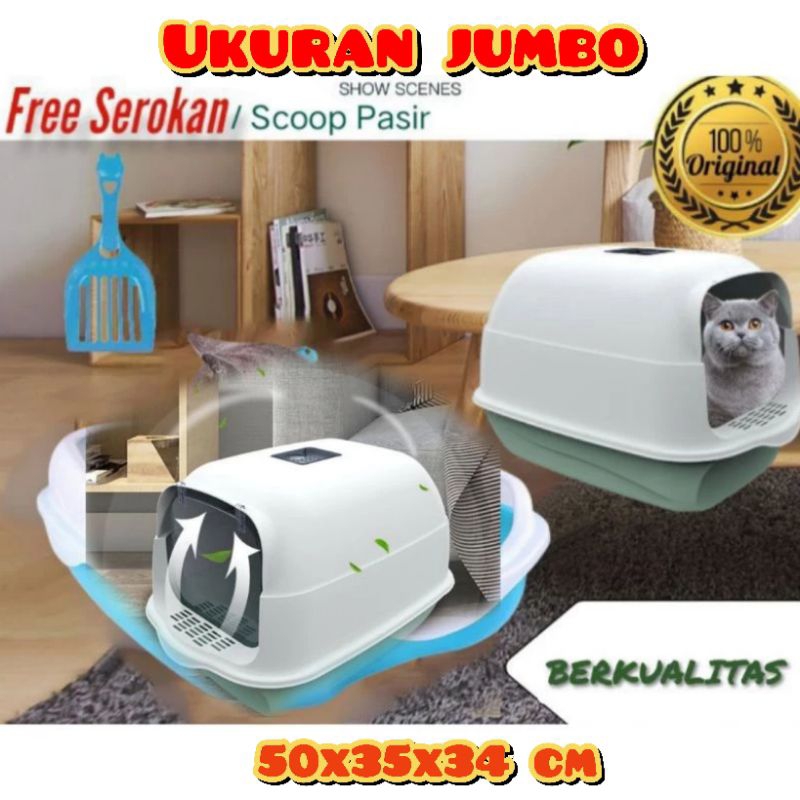 Jual LITTER BOX TERTUTUP REJECT PENGAIT pup kucing anjing landak musang