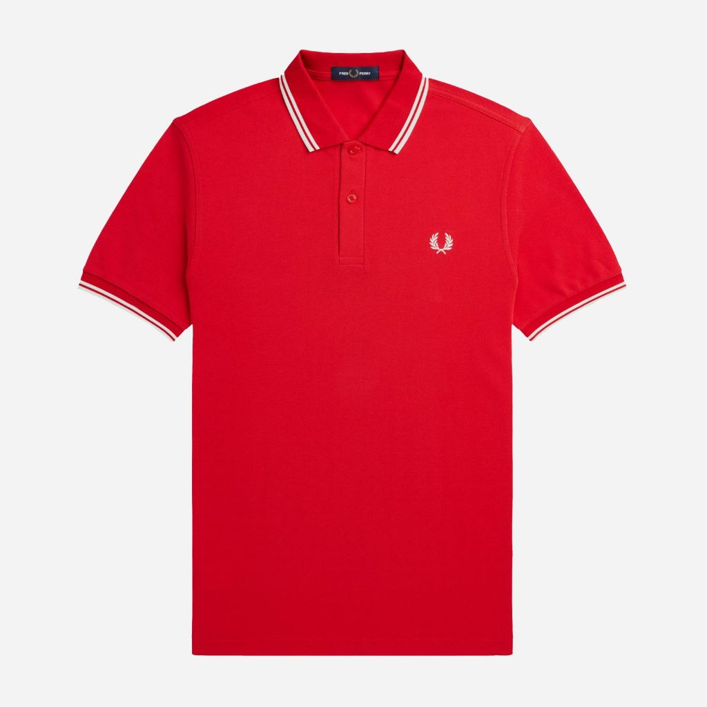 Jual FRED PERRY Polo Shirt Port White Red ( 100 Authentic ) Shopee