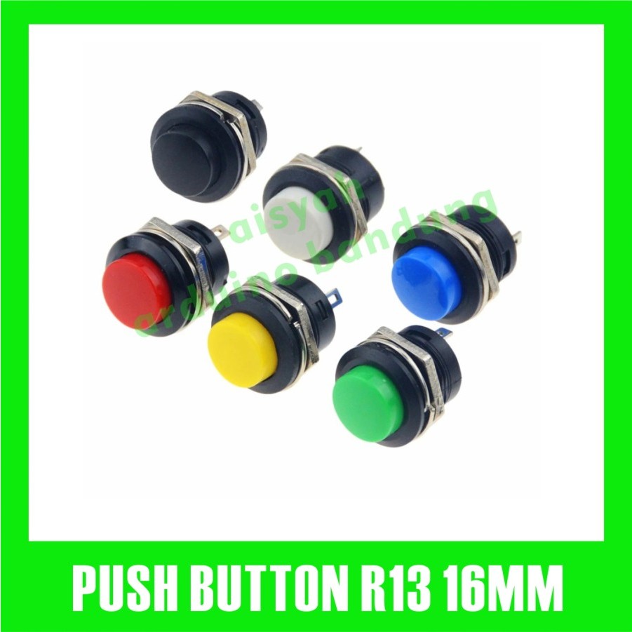 Jual TOMBOL PUSH RESET BUTTON ON (SAKLAR SWITCH PUSH ON) R13-507 16mm ...